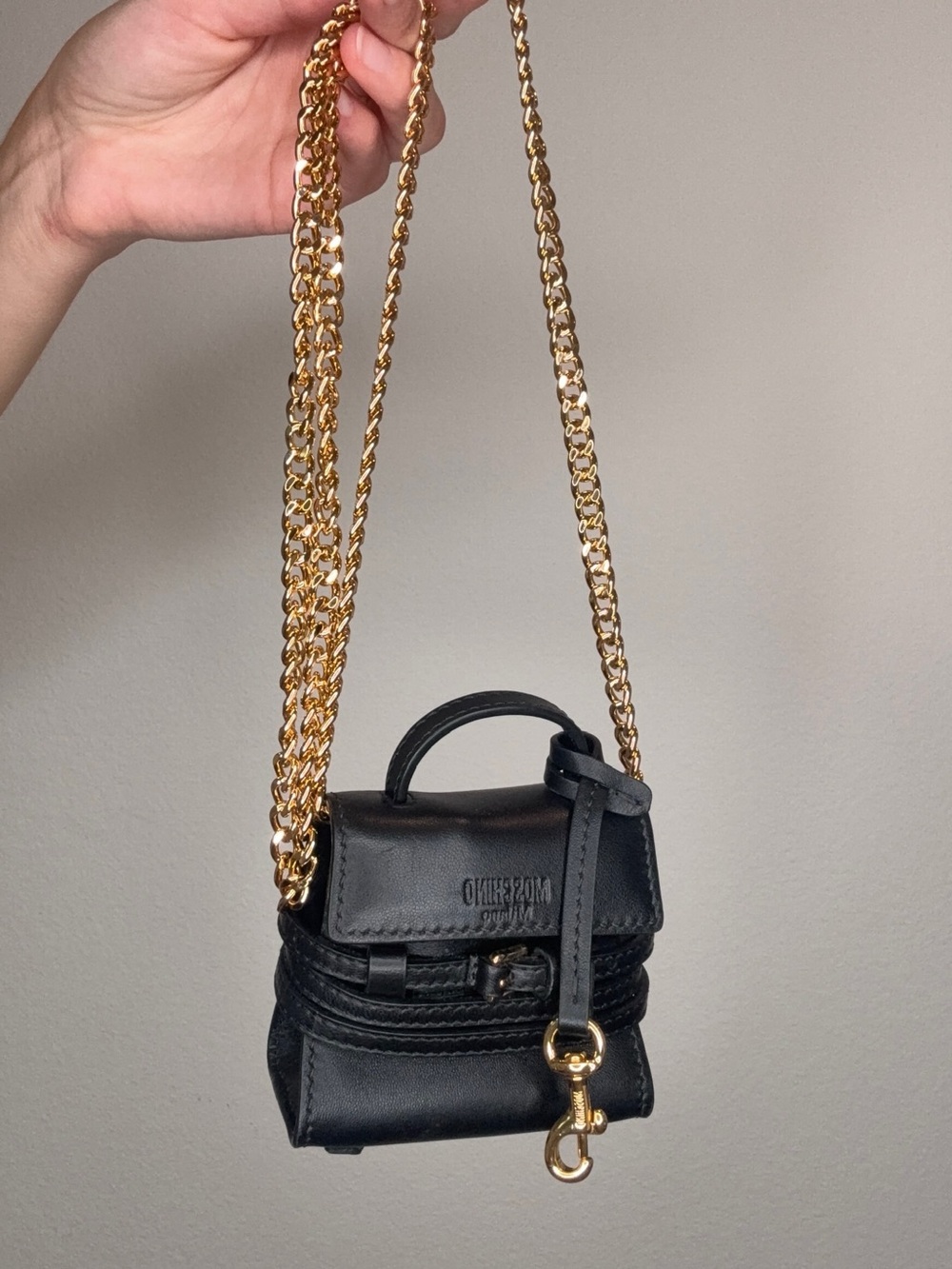 Moschino Black Mini Crossbody/Bag Charm